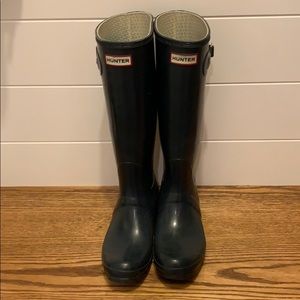 Hunter Navy Original Gloss Rain Boots